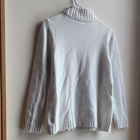 Talbots White Ribbed Turtleneck Sweater Size Large - Picture 10 of 14